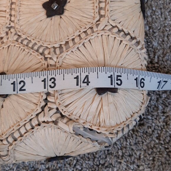 Brighton Woven Raffia & Brown Leather Tote (Flawed) - Picture 13 of 16